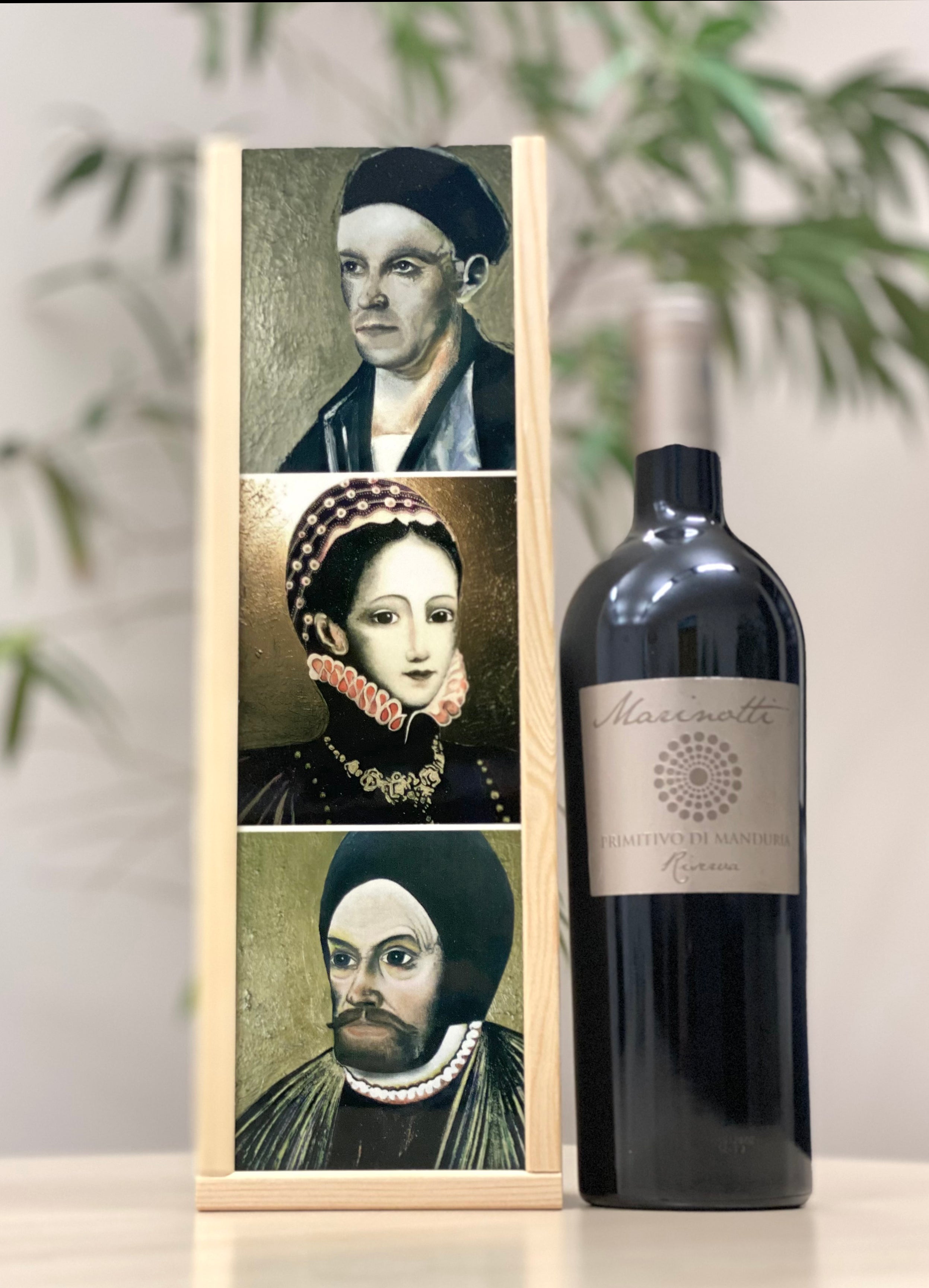 Design Weinkiste Augsburg Souvenirs - Berühmte Söhne & Töchter (1 Flasche)