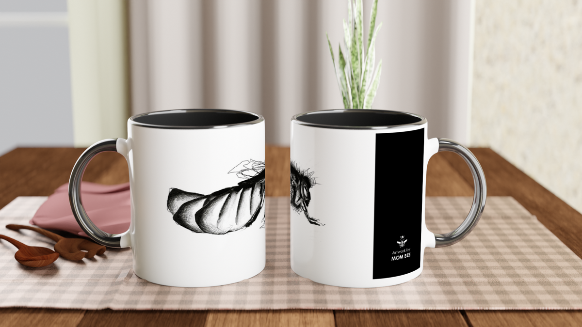 Design Cup BEE black on white